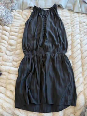 Ramy Brook Black Lace-Up Sleeveless Dress